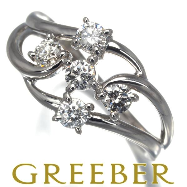 ダイヤ ダイヤモンド 0.51ct フラワー リング Pt900 指輪 GENJ 大幅 