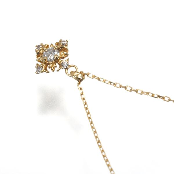 agete アガット ネックレス ダイヤ ダイヤモンド 0.08ct クロス K18YG 