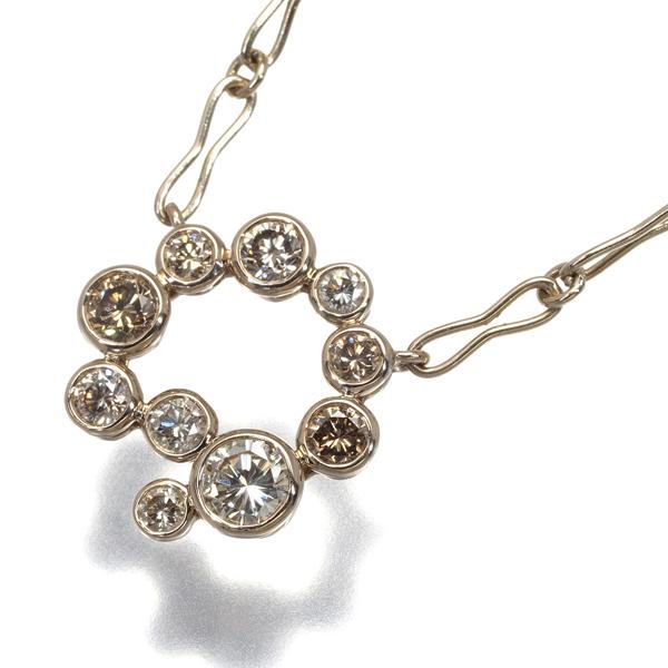 カシケイ ネックレス ブラウンダイヤ ダイヤモンド 0.65ct ベゼル 