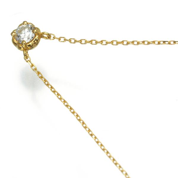 アーカー ネックレス ダイヤ ダイヤモンド ティア 一粒 K18YG BLJ  