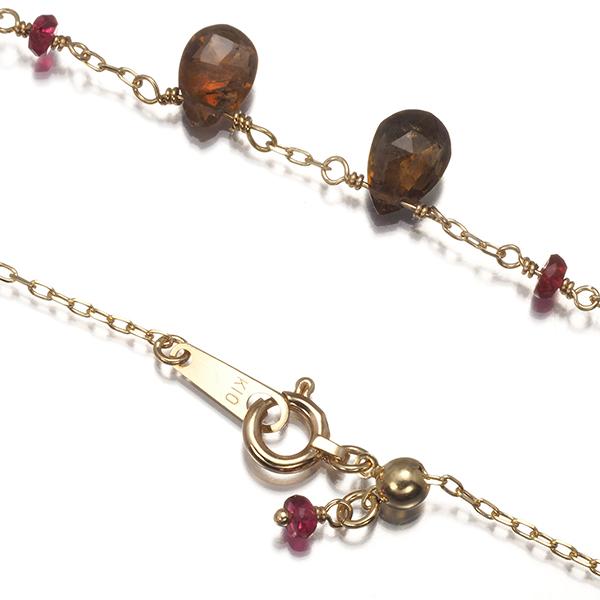 agete（アガット） ネックレス トルマリン ステーション K10YG BLJ