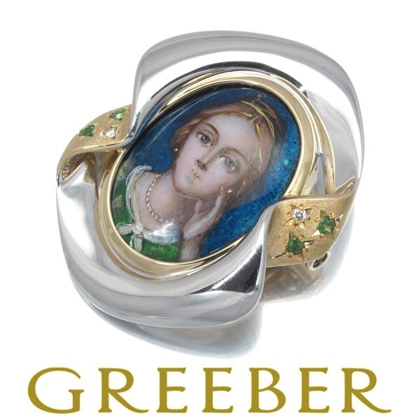 未使用品 ターコイズ グリーンガーネット シルバー ブローチ 兼ペンダント