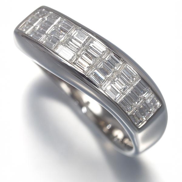 ダイヤ ダイヤモンド 0.72ct バゲットカット リング Pt900 指輪 GENJ  