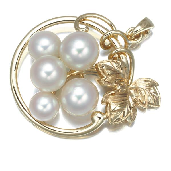 MIKIMOTO ミキモト ペンダントトップ パール 真珠 5.0-6.5mm リーフ 