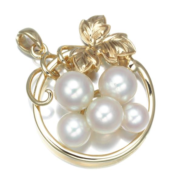 MIKIMOTO ミキモト ペンダントトップ パール 真珠 5.0-6.5mm リーフ  