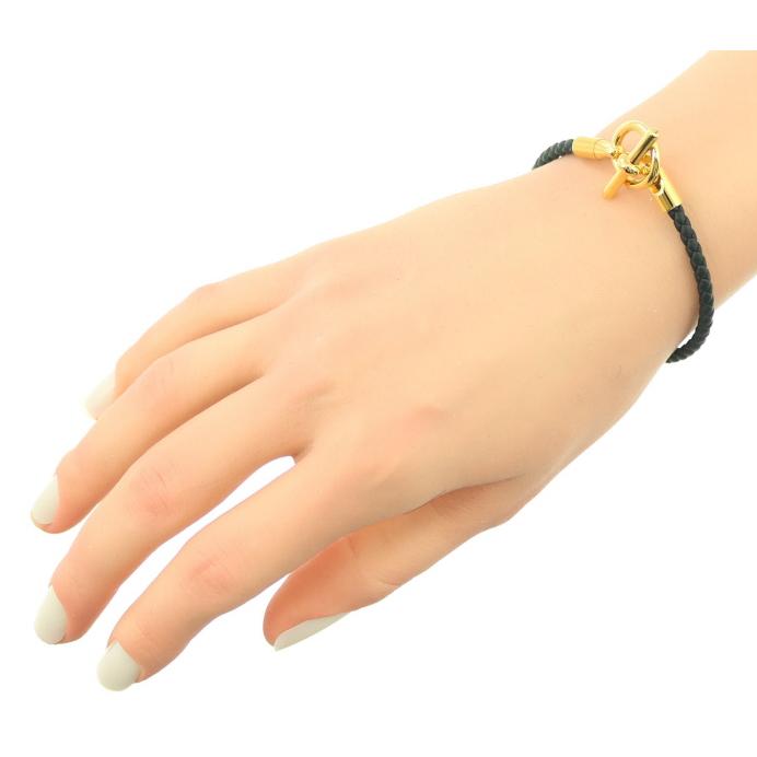 HERMES エルメス ブレスレット グレナン ブラック レザー BLJ 