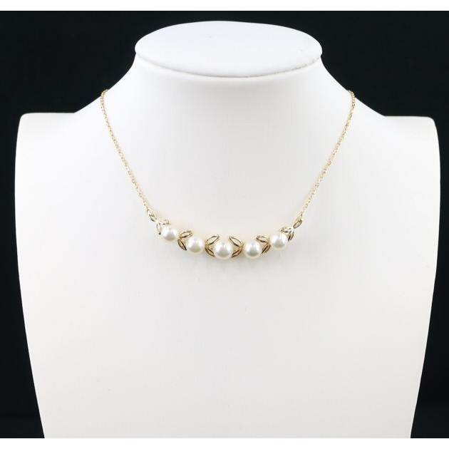 MIKIMOTO ミキモト ネックレス パール 真珠 5.7-6.2mm 5P K18YG BLJ  