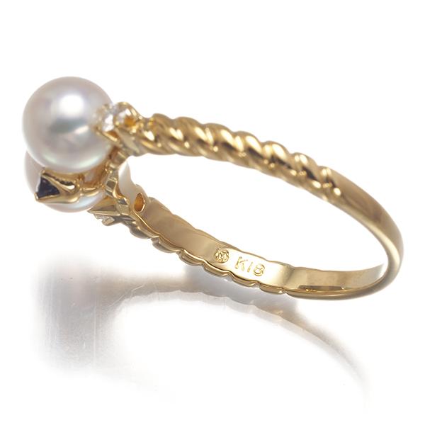 MIKIMOTO ミキモト リング パール 真珠 5.3mm ルビー サファイア  