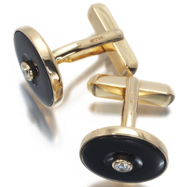 BVLGARI ブルガリ カフス ダイヤ ダイヤモンド オニキス サークル  
