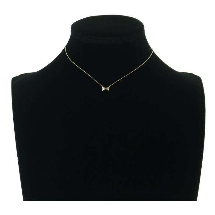 AHKAH アーカー ネックレス ダイヤ ダイヤモンド リボン ツイスト  