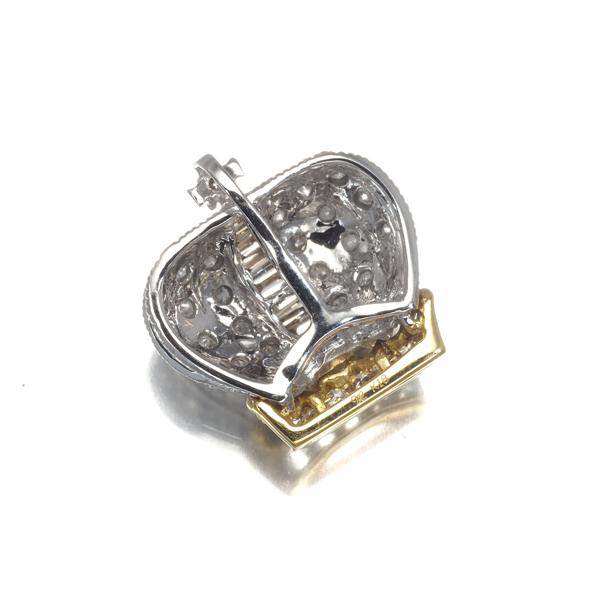 笠原真寿美 ペンダントトップ ダイヤ ダイヤモンド クラウンクロス K18YG/WG BLJ 大幅値下げ品