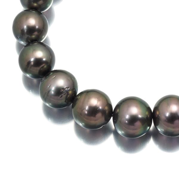 TASAKI タサキ ネックレス ブラックパール 真珠 10.0-12.0mm K14WG BLJ 