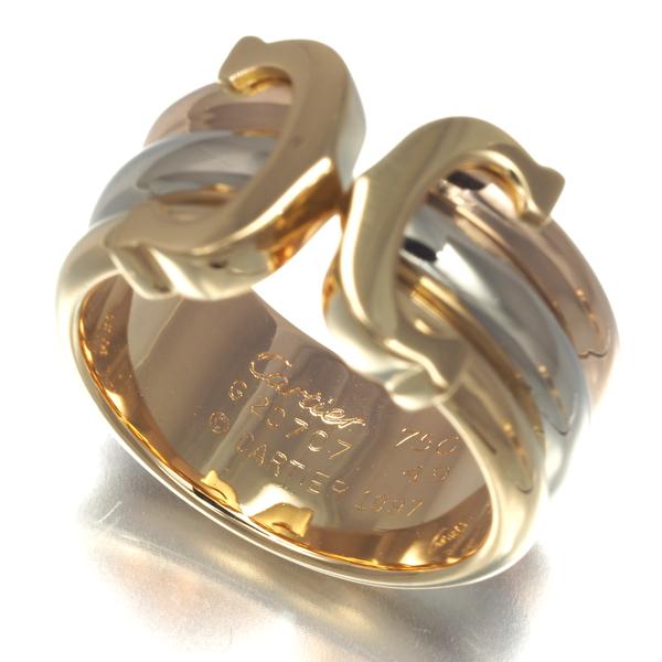 Cartier カルティエ リング 2C ドゥーブルC C2 スリーカラー LM 49号  