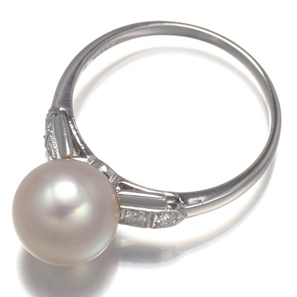 本真珠リング指輪▪️K14WG 刻印入り