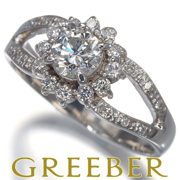 ダイヤ ダイヤモンド 0.51ct/0.24ct/0.07ct フラワー リング Pt900 