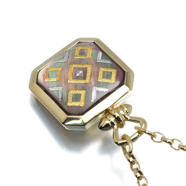 MIKIMOTO ミキモト ネックレス ブラックシェル ピクウェ ロング K18YG  