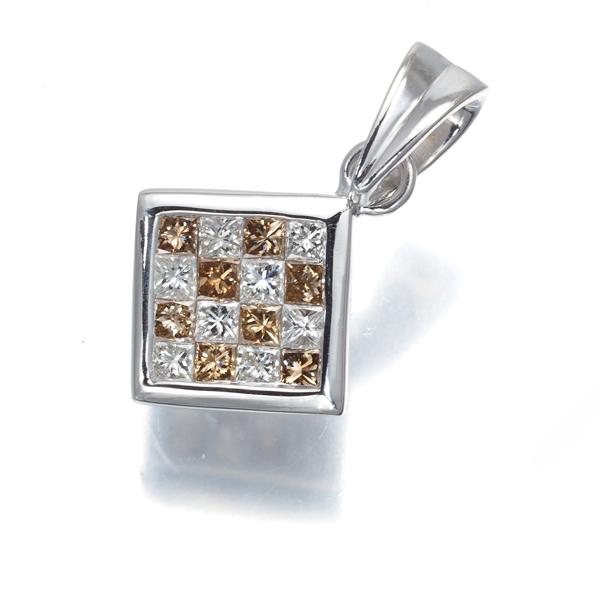 k18WGミステリーダイヤモンドペンダントトップ