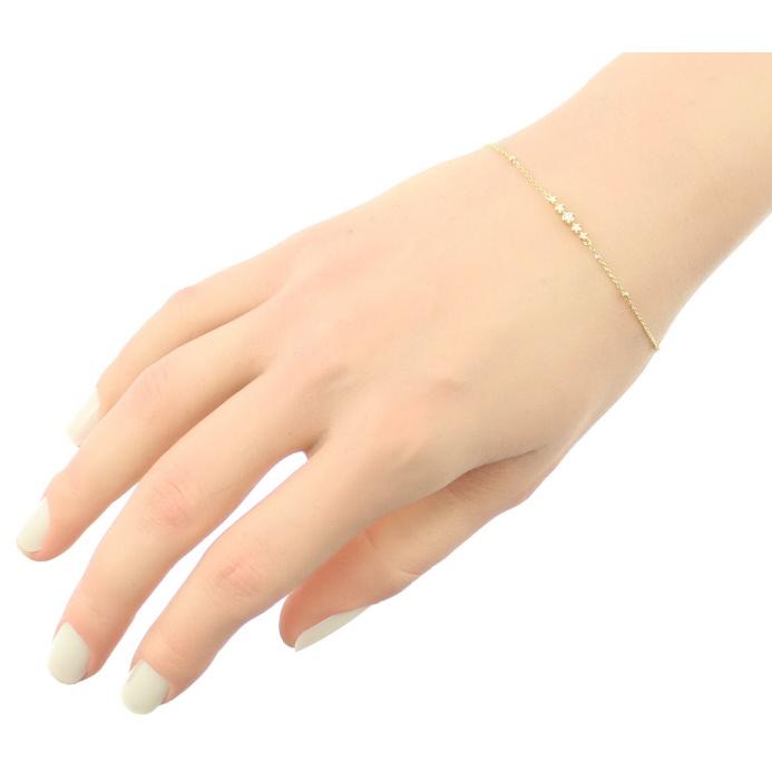 4℃ ブレスレット ダイヤ ダイヤモンド 5P ステーションK18YG BLJ 