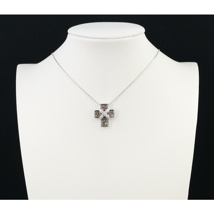 レ・エッセンシャル ネックレス ブラウン＆クリア ダイヤ ダイヤモンド  