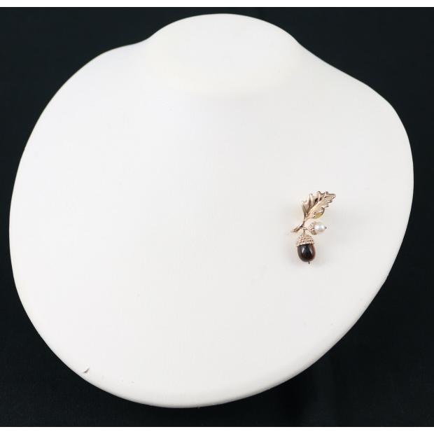 MIKIMOTO ミキモト ブローチ タイガーアイ パール 真珠 5.2mm どんぐり  