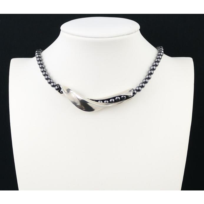 Georg Jensen ジョージジェンセン ネックレス ヘマタイト HaH シルバー  