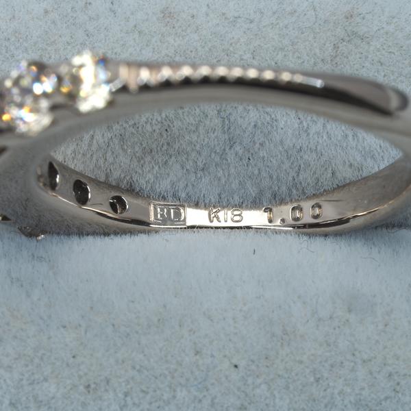 カシケイ リング ダイヤ ダイヤモンド 1.00ct ネイキッド 11号 K18BG  