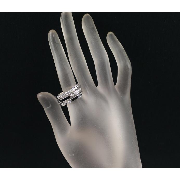 K18WG ダイヤモンド チェーン リング 0.35ct ピンキー～20号 