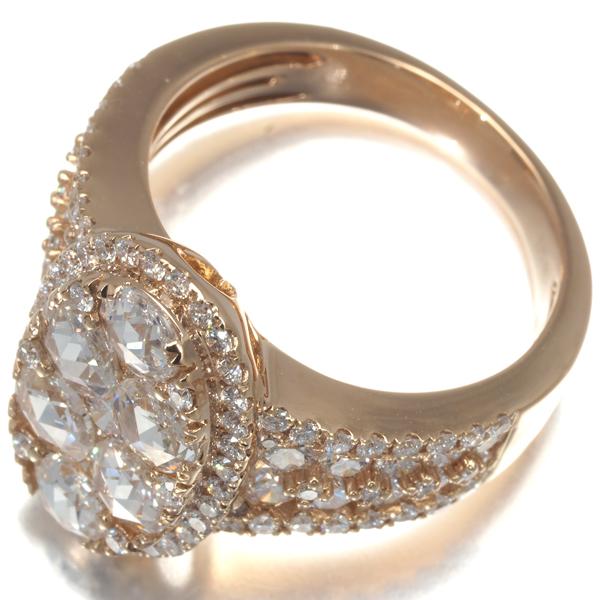 ローズカットダイヤ ダイヤモンド 1.90ct 2種カット リング K18PG 指輪 