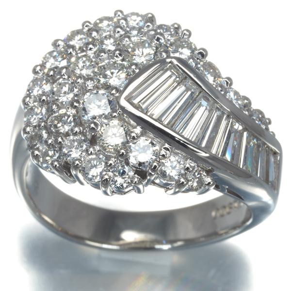 ダイヤ ダイヤモンド 2.02ct 2種カット リング Pt900 指輪 GENJ 大幅  