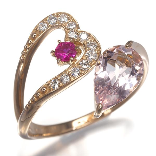 モルガナイト 1.12ct ルビー 0.11ct ダイヤ ダイヤモンド 0.10ct  