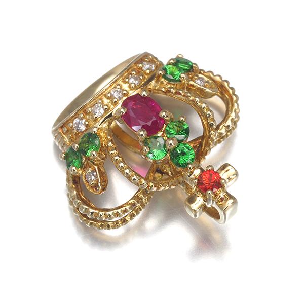 笠原真寿美 ペンダントトップ グリーンガーネット 0.27ct サファイア  