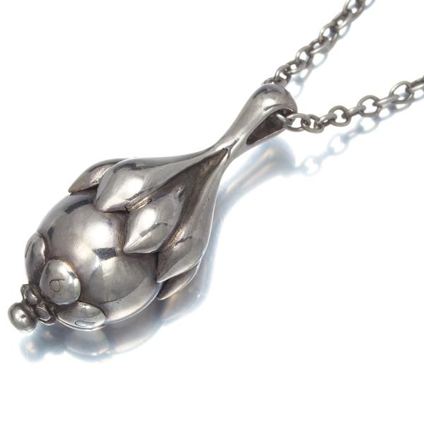 ジョージジェンセン 1991 オニキス 花デザイン ネックレス