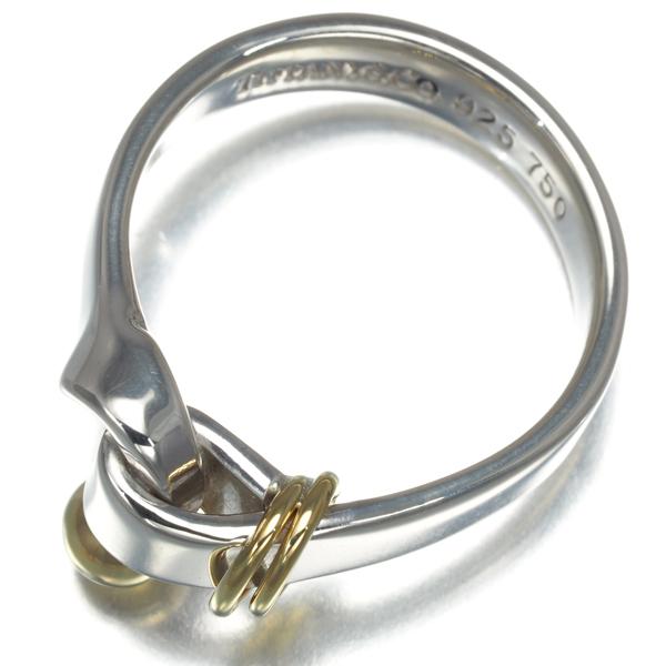 8号 ティファニー フックアンドアイ コンビ リング/25-1556S 極美品12