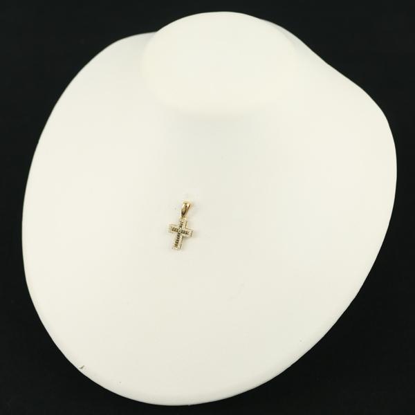 ブラック&クリアダイヤ ダイヤモンド 0.07ct/0.20ct クロス ペンダント  