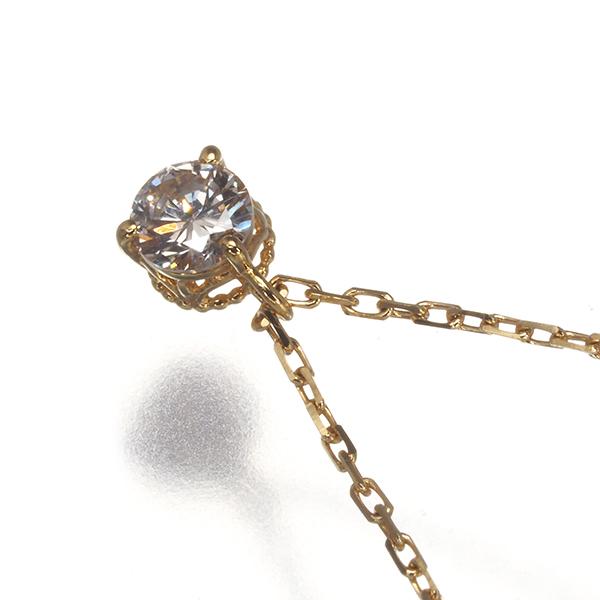 agete アガット ネックレス ダイヤ ダイヤモンド 0.08ct 一粒 K18YG 