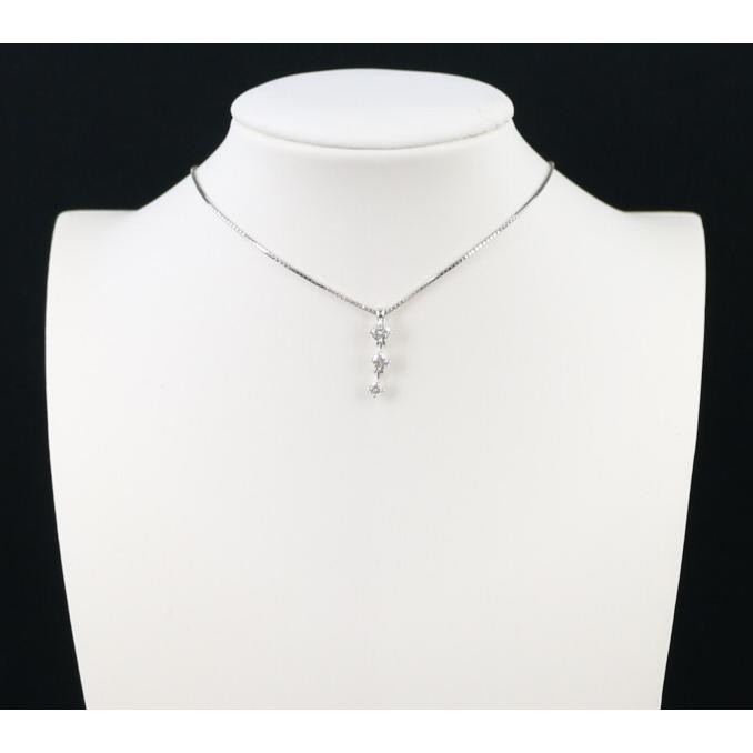 TASAKI タサキ ネックレス ダイヤ ダイヤモンド 0.32ct 3P K18WG BLJ  