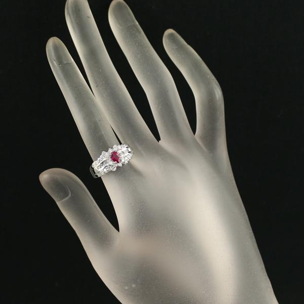 ルビー 0.45ct ダイヤ ダイヤモンド 0.63ct 2種カット クラシック 