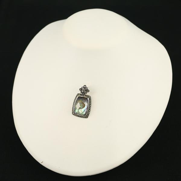 碌山 ロクザン ペンダントトップ クォーツ シェル マーカサイト