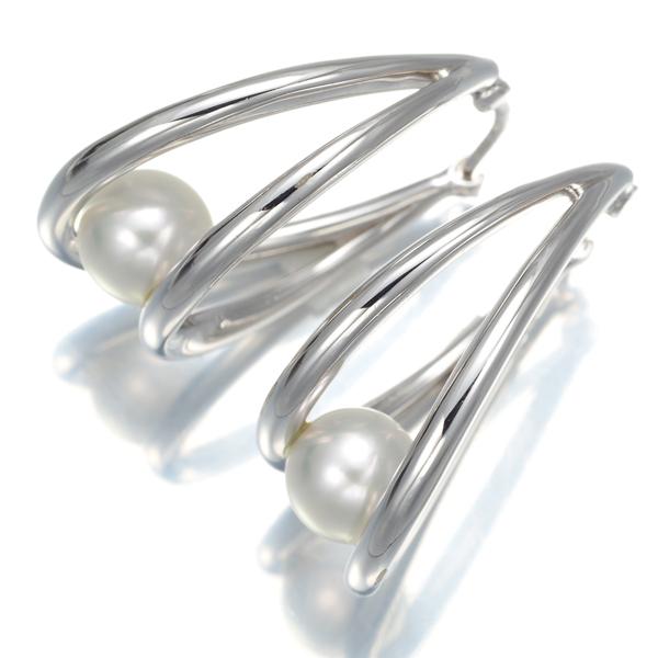 MIKIMOTO ダブルパール　K18WG フックピアス MIKIMOTO ダブルパールK18WG フックピアス