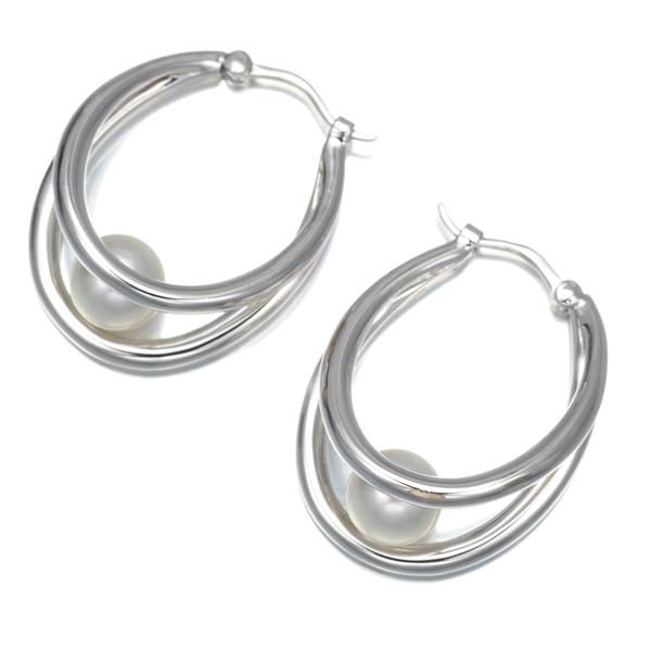 MIKIMOTO ミキモト ピアス パール 真珠 6.0mm ダブル フープ MIKIMOTO ミキモト ピアス パール 真珠 6.0mm ダブル フープ
