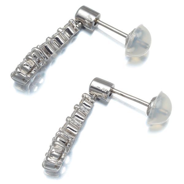 ダイヤ ダイヤモンド 0.42ct/0.42ct 揺れる ピアス Pt900/Pt850