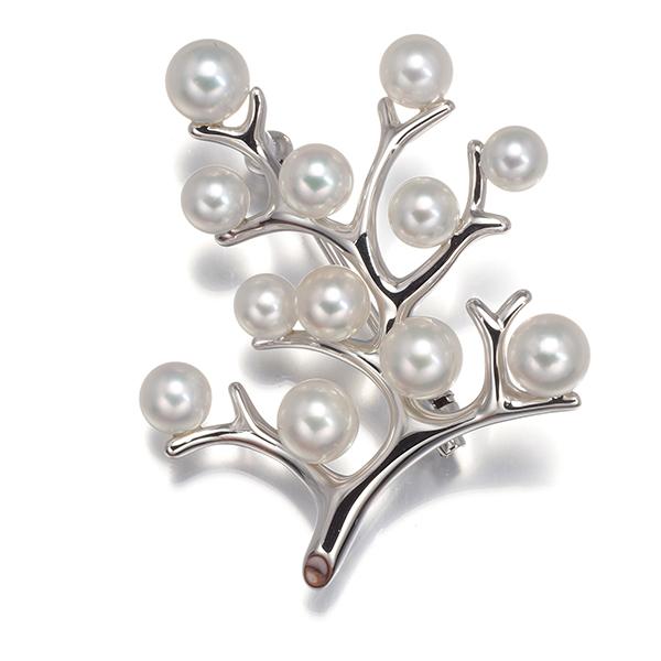 MIKIMOTO ミキモト ブローチ パール 真珠 4.0-5.3mm 幸福の木 MIKIMOTO ミキモト ブローチ パール 真珠 4.0-5.3mm 幸福の木