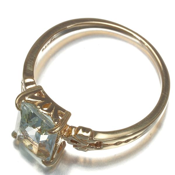 agete アガット リング グリーンクォーツ 11号 K10YG 指輪 BLJ  