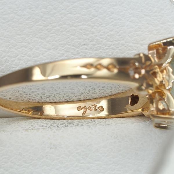 agete アガット リング グリーンクォーツ 11号 K10YG 指輪 BLJ  