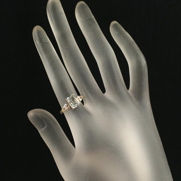 agete アガット リング グリーンクォーツ 11号 K10YG 指輪 BLJ  