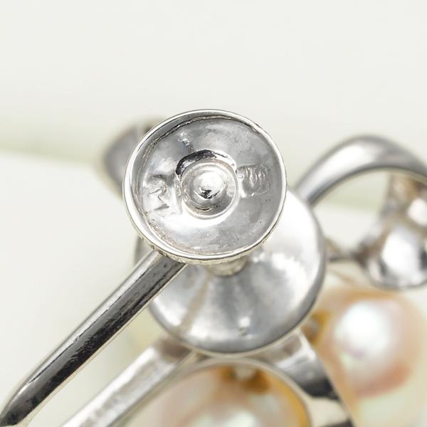 MIKIMOTO ミキモト イヤリング パール 真珠 5.6mm リボン シルバー BLJ  