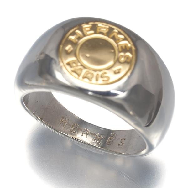 HERMES エルメス リング セリエ クルードセル 11.5号 K18YG/シルバー  