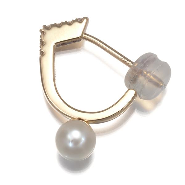 ヒロタカ ピアス ベビーパール 真珠 5.0mm ダイヤ ダイヤモンド 0.03ct  