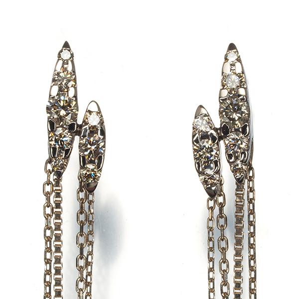 カシケイ ピアス ダイヤ ダイヤモンド 0.48ct ネイキッド チェーン  