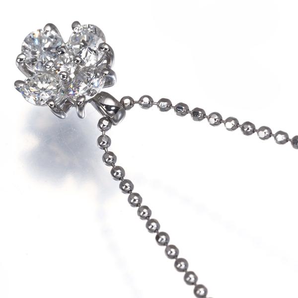 ダイヤ ダイヤモンド 0.70ct フラワー ネックレス Pt900/Pt850 GENJ 